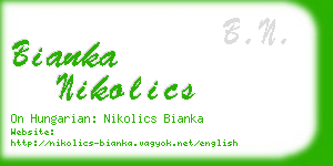 bianka nikolics business card